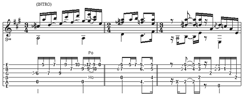 example of intro on the guitar